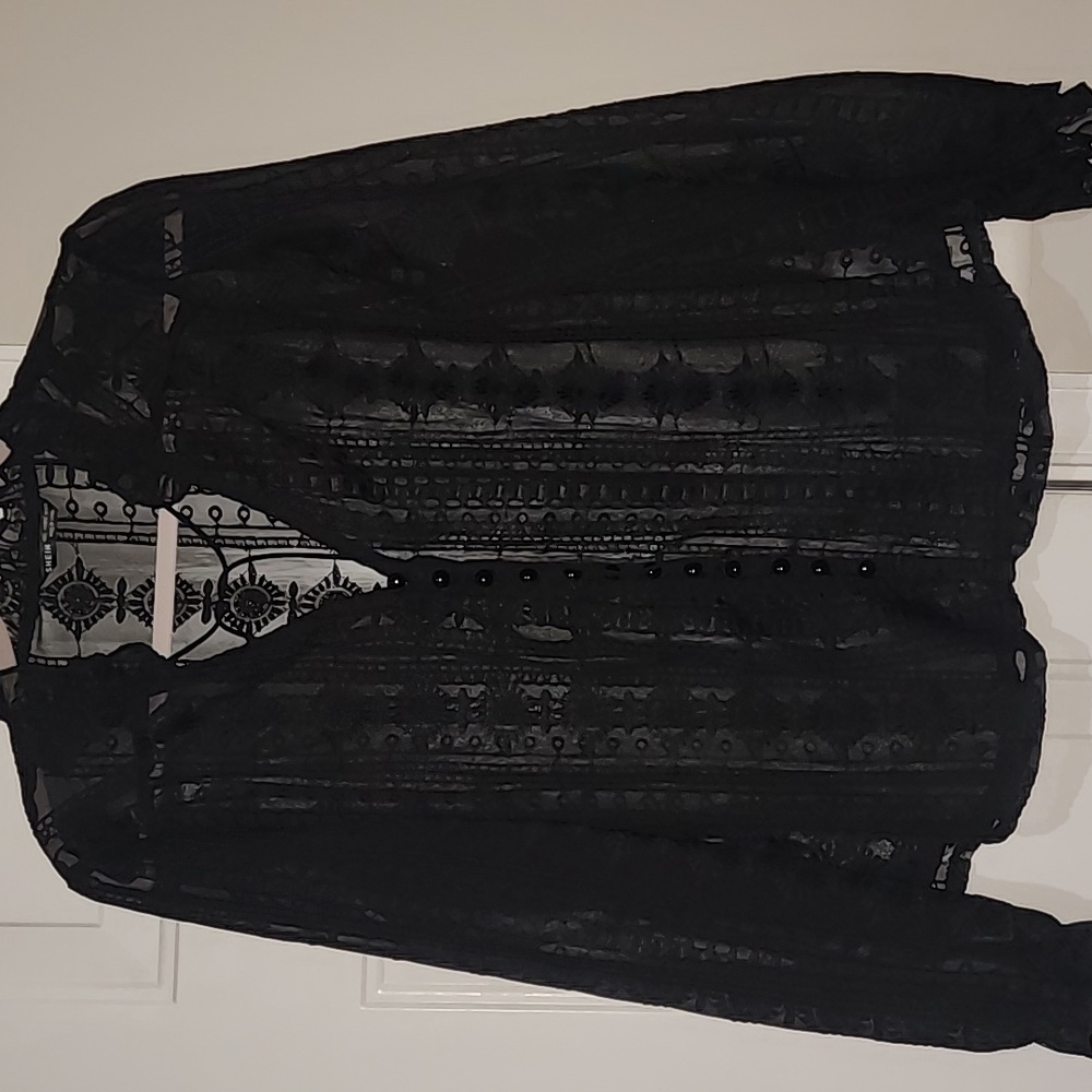SHEIN Black Lace Blouse